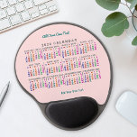 2024 Year Monthly Calendar Blush Pink Personalised Gel Mouse Mat<br><div class="desc">This 2024 year monthly calendar gel mousepad / mousemat shows the days of the week for each month in bright colours on a light, blush pink background. Each daily column is a different colour, making it easier to read. This is a bold yearly calendar mousepad to help you conquer the...</div>