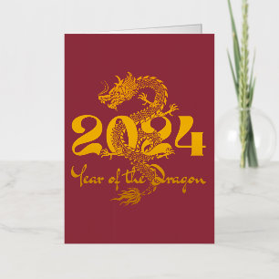 2024 Year of the Dragon Chinese New Year Foil Greeting Card