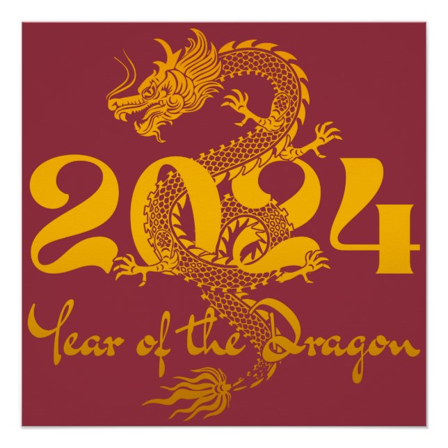 2024 Year of the Dragon Chinese New Year Poster (Front)