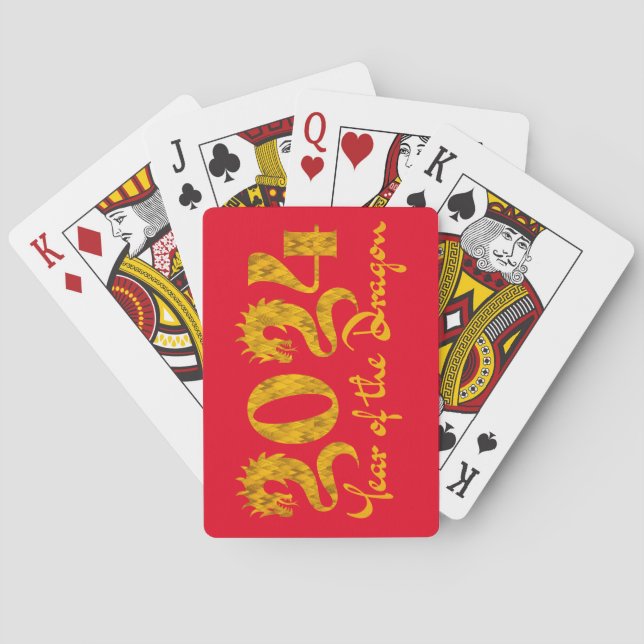 2024 YEAR OF THE DRAGON GOLD PLAYING CARDS (Back)