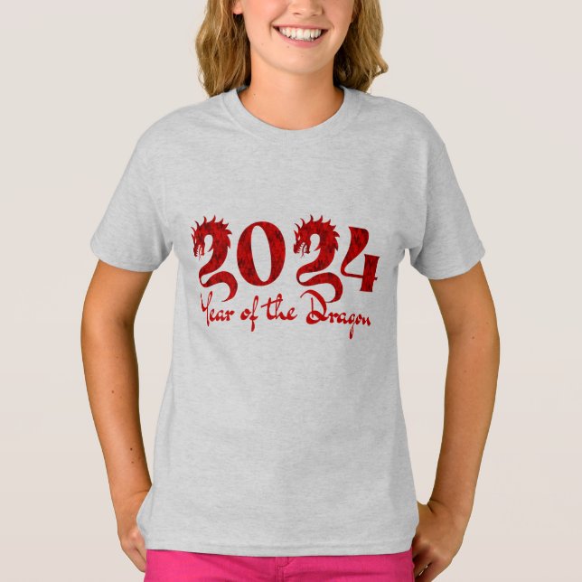 2024 YEAR OF THE DRAGON RED T-Shirt (Front)