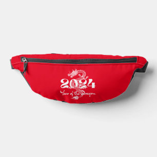 2024 Year Of The Dragon White Bum Bags