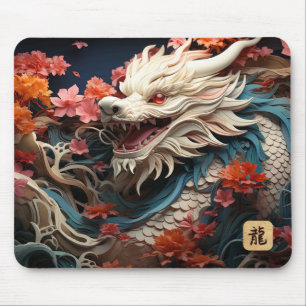 2024 Year of the Dragon   White Dragon Mouse Mat