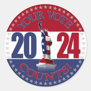 2024 Your Vote Counts Statue of Liberty Classic Round Sticker