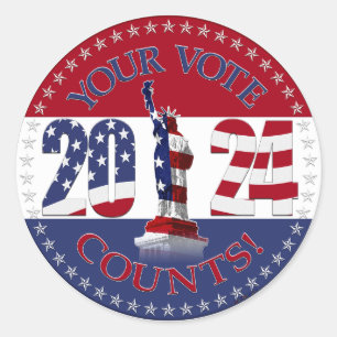 2024 Your Vote Counts Statue of Liberty USA Flag Classic Round Sticker
