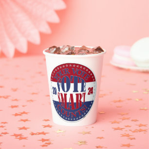 2024 Your Vote Counts Vote Smart Paper Cups