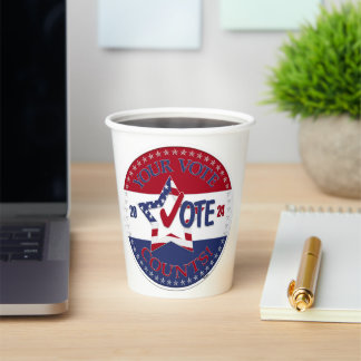 2024 Your Vote Counts Vote Star Paper Cups