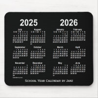 2025-2026 Neon White School Calendar by Janz