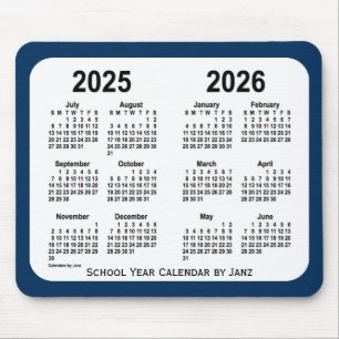2025-2026 Police Box Blue School Calendar by Janz Mouse Mat