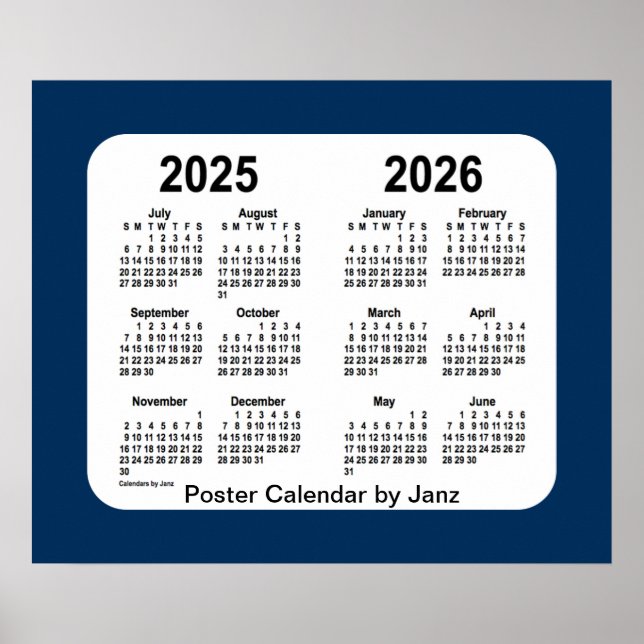 2025-2026 Police Box Blue School Calendar by Janz Poster (Front)