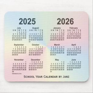 2025-2026 Rainbow Cloud School Calendar by Janz Mouse Mat