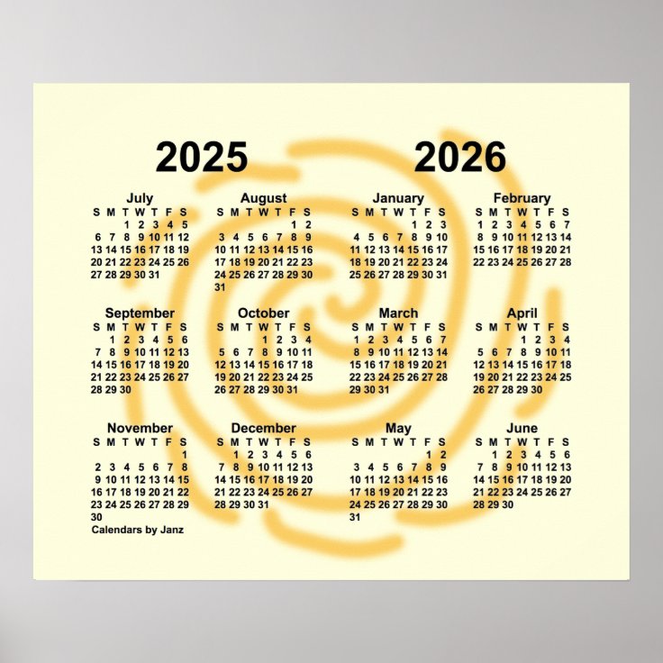 20252026 Sunny Days School Year Calendar by Janz Poster Zazzle