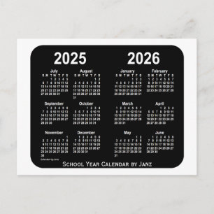 2025-2026 White Neon School Calendar by Janz Postcard