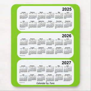 2025-2027 Yellow Green 3 Year Calendar by Janz Mouse Mat