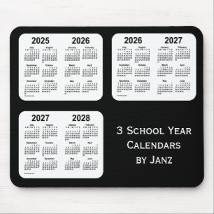 2025-2028 Black Neon School Year Calendars by Janz Mouse Mat
