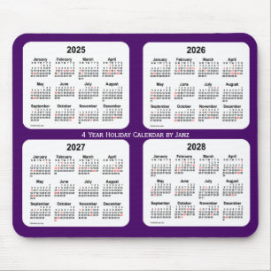 2025-2028 Purple Holiday Calendar by Janz Mouse Mat