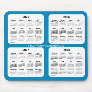 2025-2028 Steel Blue Holiday Calendar by Janz Mouse Mat