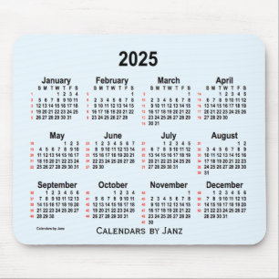2025 Alice Blue 52 Weeks Calendar by Janz Mouse Mat