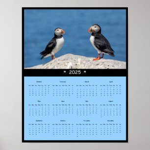 2025 Atlantic Puffin in Maine Wall Calendar Poster