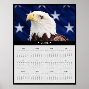 2025 Bald Eagle Wall Calendar Poster