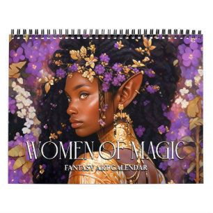 2025 Black Fantasy Art Women Of Magic Calendar