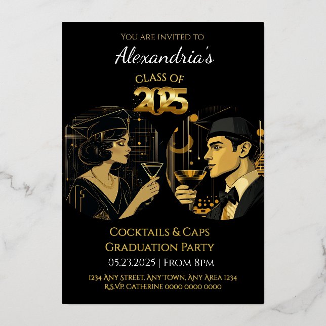 2025 Black Gold Cocktail & Caps Graduation Party (Front)