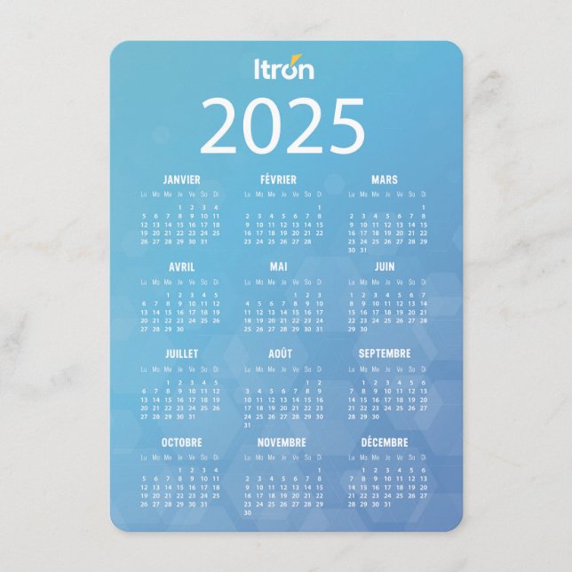 2025 Blue Calendar Enclosure Card (Front)