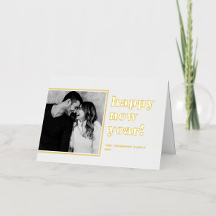 2025 Bold Typography New Year Photo Foil Holiday Card