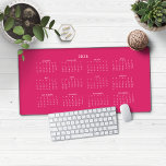2025 Bright Hot Pink Calendar Desk Mat<br><div class="desc">🌟This is for 2025🌟
2025 Bright Hot Pink Calendar Desk Mat Mouse Pad. This version is in chic glam Bright Hot Pink,  but the colours can easily be customised! Please contact us at cedarandstring@gmail.com if you need assistance with the design or matching products.</div>