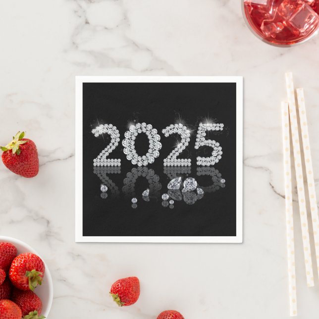 2025 Brilliant Diamonds Luxury New Year Napkin (Insitu)
