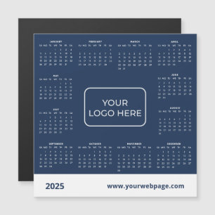 2025 Business Logo Blue Magnetic Calendar