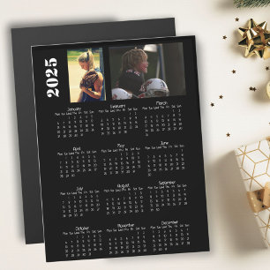 2025 Calendar 2 Photo Collage Magnet Card