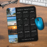 2025 Calendar 4 Photo Collage Personalised Colour Mouse Mat<br><div class="desc">Create your own personalised, custom colour 2025 calendar photo mouse pad utilising this easy-to-upload photo collage template with 4 pictures (keep the tropical beach images or replace with your own photos) and add a name or other custom text in your choice of font style and colour on an editable black...</div>