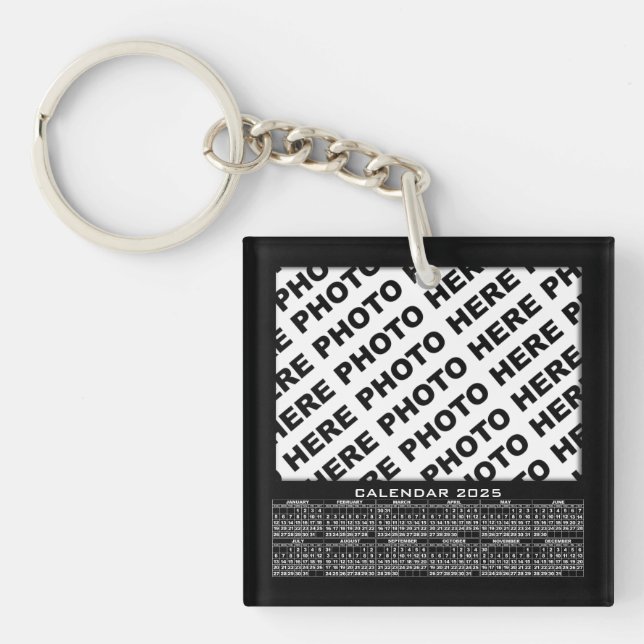 2025 Calendar Add 3 Photos Keychain (Front)
