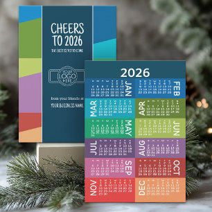2025 Calendar Add Business Logo - funky colourful Holiday Card