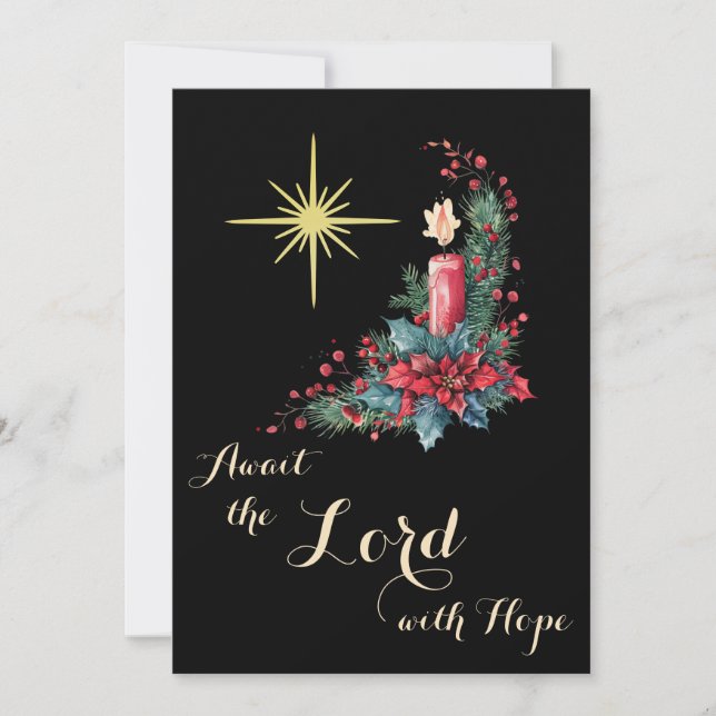 2025 Calendar Advent Await the Lord Christmas Holiday Card (Front)