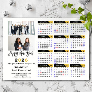2025 Calendar Black Gold Business 2 Photo Magnetic