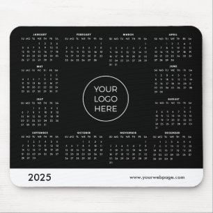2025 Calendar Business Black Mouse Pad