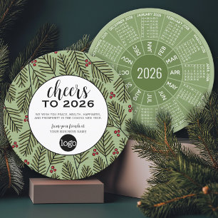 2025 Calendar Business Greeting with Logo - Cheers Holiday Card