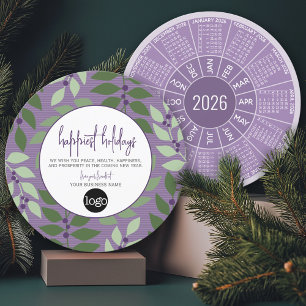 2025 Calendar Business Greeting with Logo Happiest Holiday Card