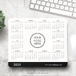 2025 Calendar Business Logo Mouse Pad<br><div class="desc">Our simple 2025 Monthly Calendar with your Business Logo Mouse Pad in modern white and black makes a useful promotional item. Great option for Christmas corporate gifts. Personalise and order your mouse pads online. No minimum amount is required. Logo in .png or .jpg format Designed by Ana Garza/Kardz Studio. If...</div>