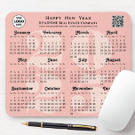 2025 Calendar Business Logo QR code Blush Pink Mouse Mat<br><div class="desc">2025 Calendar Business Logo, QR code Modern Blush Pink Minimalist Mouse Pad. All the texts are pre-arranged for you to personalise easily and quickly with your own details. Wish you all a Happy Holidays and an Amazing New Year! For many other card designs, please visit : (Business Holiday Cards) https://www.zazzle.com/collections/119095696689680604...</div>