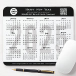 2025 Calendar Business Logo QR Modern Black Simple Mouse Mat<br><div class="desc">2025 Calendar Business Logo, QR code Modern Black Minimalist Mouse Pad. All the texts are pre-arranged for you to personalise easily and quickly with your own details. Wish you all a Happy Holidays and an Amazing New Year! For many other card designs, please visit : (Business Holiday Cards) https://www.zazzle.com/collections/119095696689680604 (Business...</div>