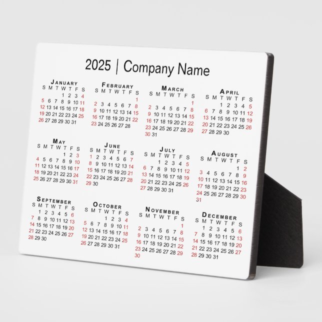 2025 Calendar Business Name Desktop Plaque (Side)