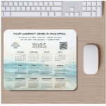 2025 Calendar Business Name Logo QR Code Mouse Mat<br><div class="desc">This 2025 Mouse Pad - Serene Ocean Calendar Business Name Logo QR Code packs quite a punch -- has a full year calendar as well as all your business information -- including logo and QR code. A handy marketing giveaway for your clients with your company logo and contact details which...</div>