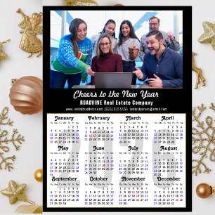 2025 Calendar Business Photo Simple Black Magnetic