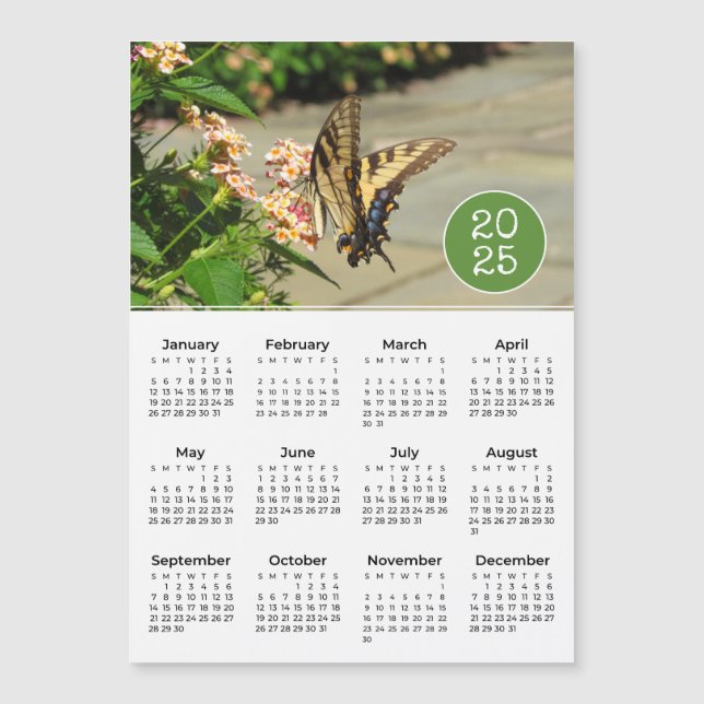 2025 Calendar Butterfly Photo Magnet (Front)