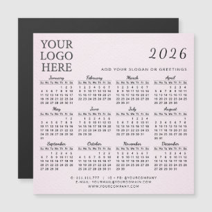 2025 Calendar Company Logo Business Blush Pink