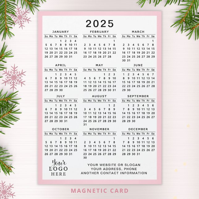 2025 Calendar Company Logo Custom Business Magnet (Creator Uploaded)