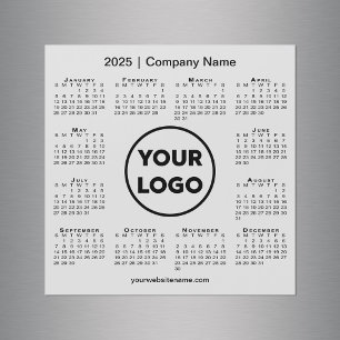 2025 Calendar Company Logo on Light Grey Magnet